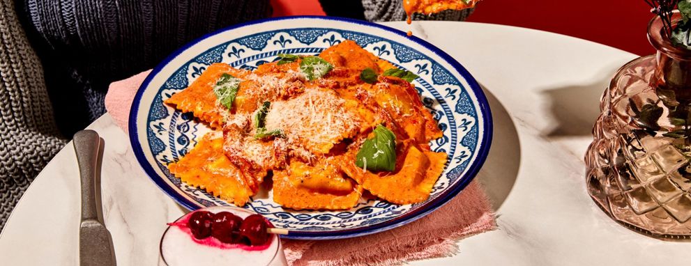 Couple enjoying each other's company at diner