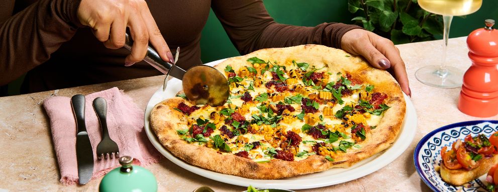 Nduja Corn Carbonara Pizza