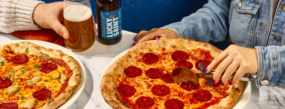 Couple enjoying each other's company at diner