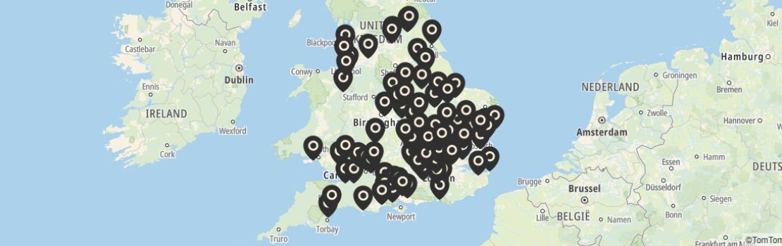 Map of Prezzo restaurants across the UK